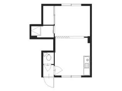 シャトー麻生(1DK/2階)の間取り写真