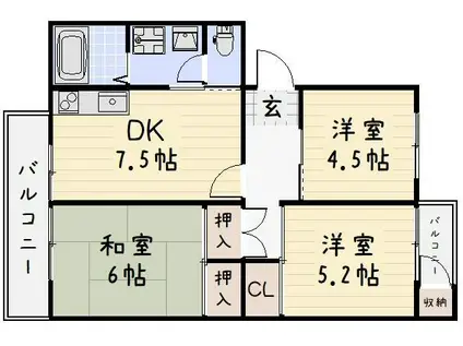 第二ACビル(3DK/5階)の間取り写真