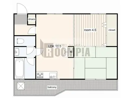 八幡マンション A棟(2LDK/3階)の間取り写真