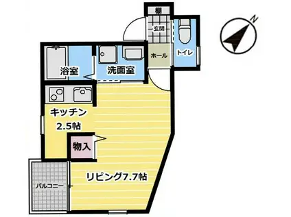 エターナルシー大久保(ワンルーム/3階)の間取り写真