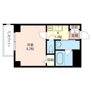 ルブラン池上(1K/2階)の間取り写真