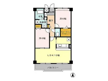 PREMIERYOU(2LDK/2階)の間取り写真