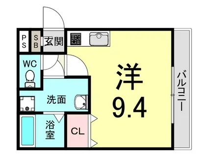 コージープレイス尼崎(ワンルーム/1階)の間取り写真