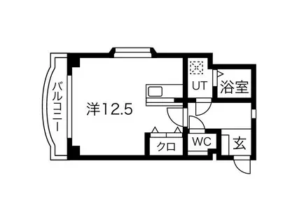 やまやの森(ワンルーム/3階)の間取り写真