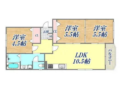 満池谷マンション(3LDK/2階)の間取り写真