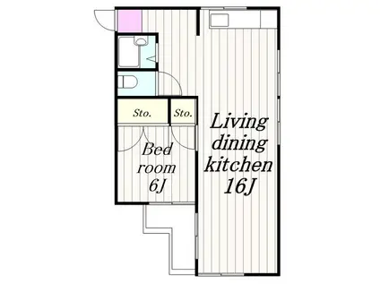 サンフラッツ阿久和(1LDK/2階)の間取り写真