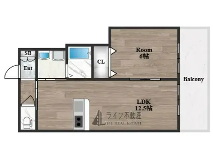 Y・M COURT NAGATA C(1LDK/2階)の間取り写真