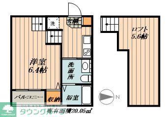 シェモア中島町(1K/2階)の間取り写真
