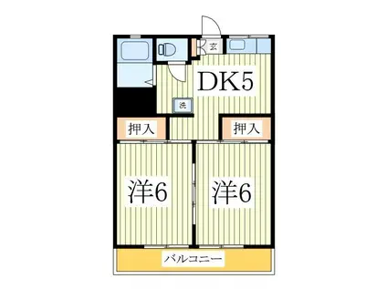 シャルムヒルズ・セラ(2DK/1階)の間取り写真