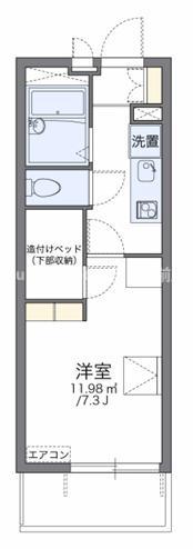 レオパレスグリーンアンバー(1K/2階)の間取り写真