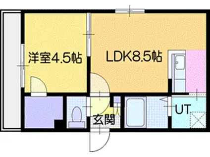 ASTAGE末広(1LDK/4階)の間取り写真