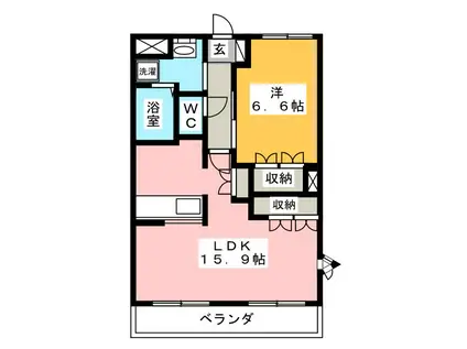 MIMASU(1LDK/2階)の間取り写真