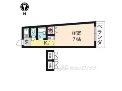 キャッスル21(1K/1階)の間取り写真