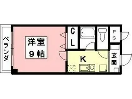 イーストフジ(1K/3階)の間取り写真