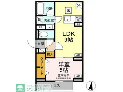 セレスティア中台II(1LDK/3階)の間取り写真