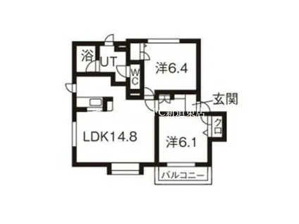 リバーフィールド(2LDK/1階)の間取り写真