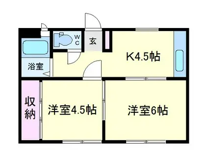 パナハイツMY(2K/1階)の間取り写真
