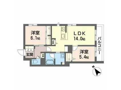 シャーメゾンリッシュ高石(2LDK/3階)の間取り写真