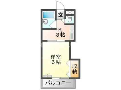 ミネルバ栄町(1K/1階)の間取り写真