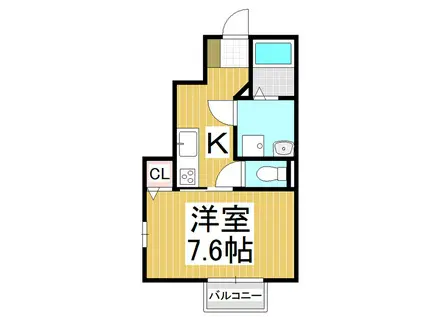 サンライズ篠ノ井(1K/1階)の間取り写真