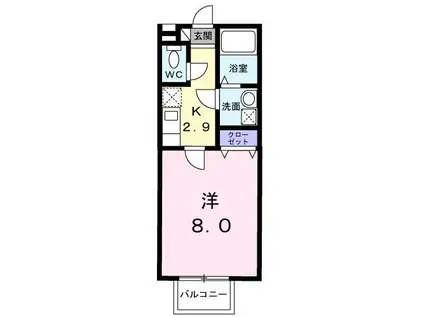 T.S ハウス(1K/2階)の間取り写真
