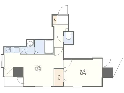 グレイスパーク五島町(1LDK/4階)の間取り写真