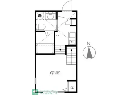ハーモニーテラス五反野II(ワンルーム/2階)の間取り写真