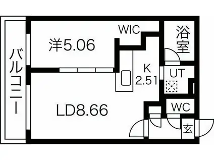 GRAN SKY(1LDK/5階)の間取り写真