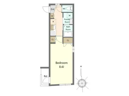 TOC TEC III(1K/2階)の間取り写真