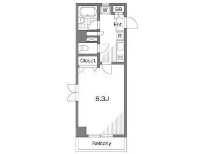 マノアコート(1K/6階)の間取り写真