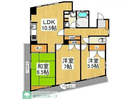 PRIMO(3LDK/4階)の間取り写真