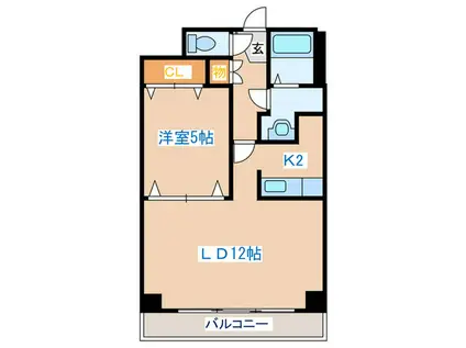AMSビル(1LDK/9階)の間取り写真