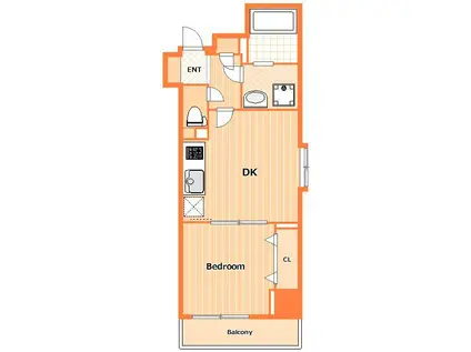 アークレティシアレジデンス(1DK/8階)の間取り写真