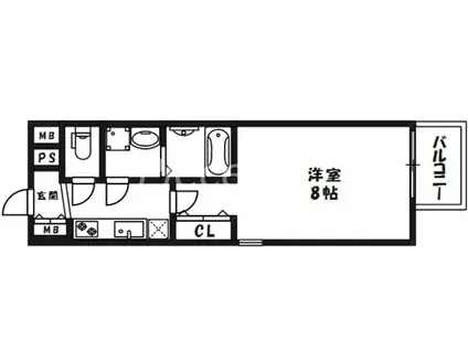 レジュールアッシュ都島(1K/7階)の間取り写真