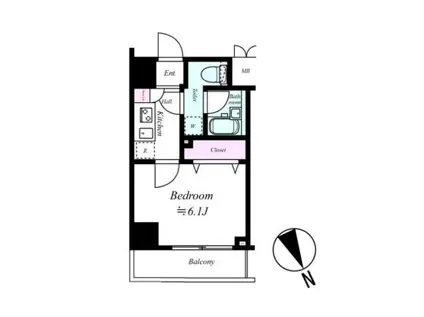 RISING PLACE 蒲田南(1K/1階)の間取り写真