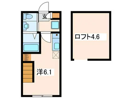 BAUHAUS横浜南太田(ワンルーム/1階)の間取り写真