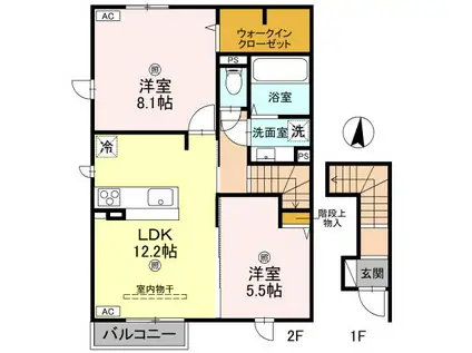 MAISON KOTOBUKI(2LDK/2階)の間取り写真