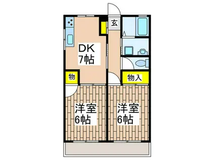 グローリハイツ(2DK/3階)の間取り写真