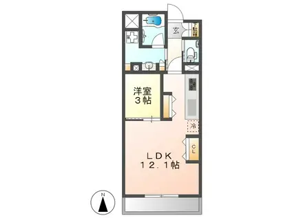 AREX丸の内(1LDK/6階)の間取り写真