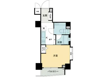 レジディア恵比寿III旧ベルファース恵比寿(1K/2階)の間取り写真