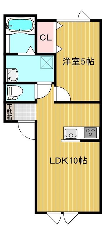 LA CASA(1LDK/1階)の間取り写真