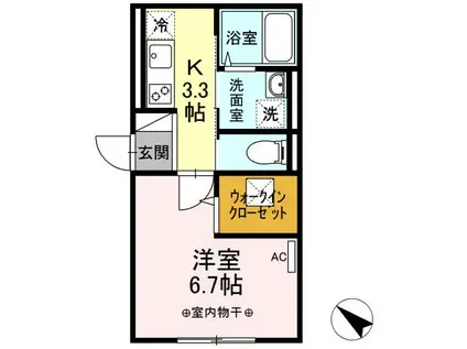 クレール藤沢III(1K/1階)の間取り写真