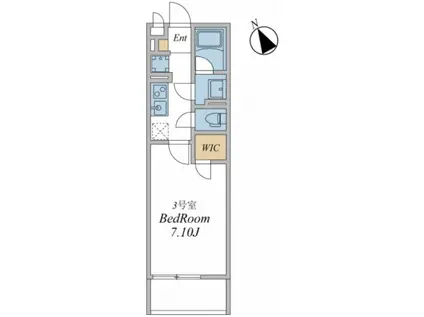 ウィンドテラス南八幡(1K/3階)の間取り写真