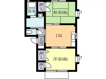 クリスタル松代C(2DK/2階)の間取り写真