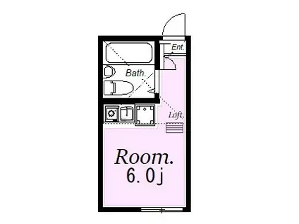 ユナイト東白楽コンパーニュの森(ワンルーム/2階)の間取り写真