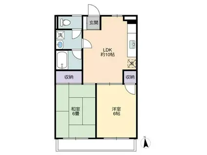 平成コーポ(2LDK/2階)の間取り写真