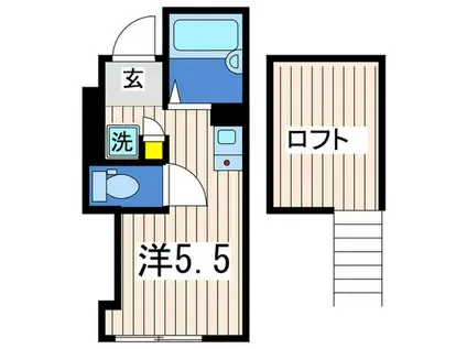 プライムテラス南太田A棟(ワンルーム/2階)の間取り写真