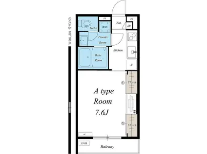 リブリ・ルームス 本千葉(1K/3階)の間取り写真