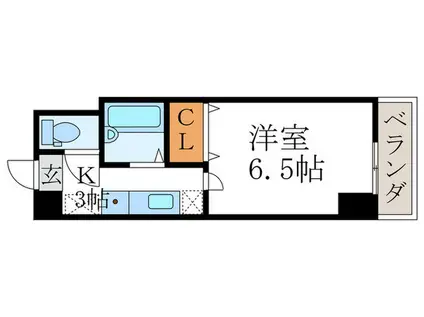 GREENPARKII(1K/2階)の間取り写真