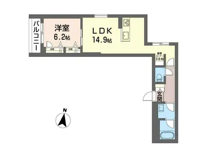 ラ ヴェルビー 小竹町(1LDK/2階)の間取り写真